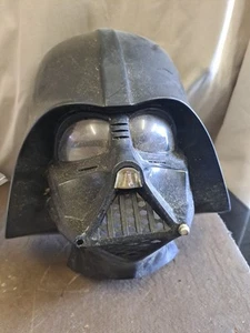 STAR WARS DARTH VADER Rubies Black Plastic Helmet Mask 2005 W/ Elastic Strap EC - Picture 1 of 3