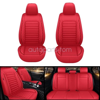 Car Seat Covers 5-Seats Front&Rear Protector Cushion Mat Fit For Infiniti Red - Image 1 of 4