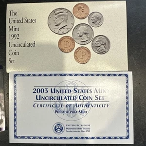 1992 And 2003 Uncirculated Coin Set - Picture 1 of 8