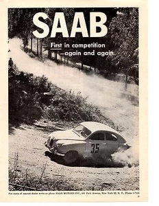 1960 SAAB ~ RARE ORIGINAL PRINT AD - Imagen 1 de 1
