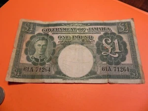 1950 Jamaica £1 One Pound Banknote Rare - Picture 1 of 2
