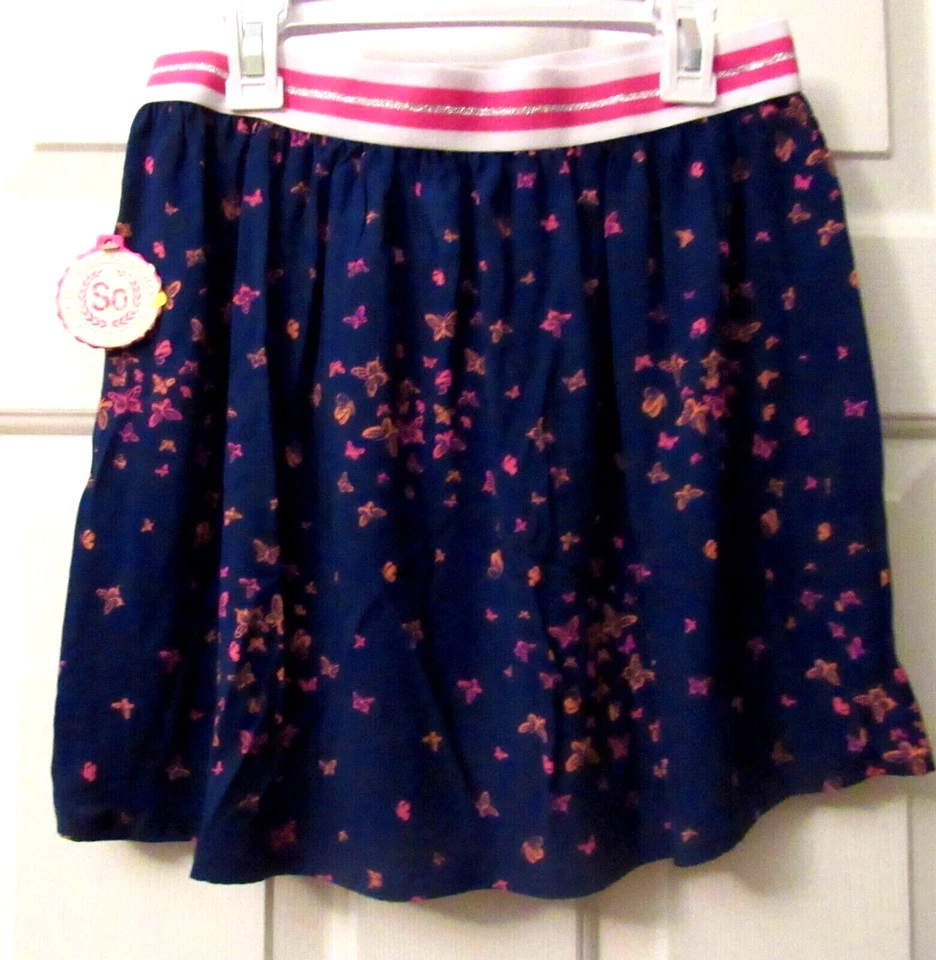 NWT GIRLS SONOMA NAVY BLUE BUTTERFLY SKIRT    SIZE 14 - Image 1 of 1