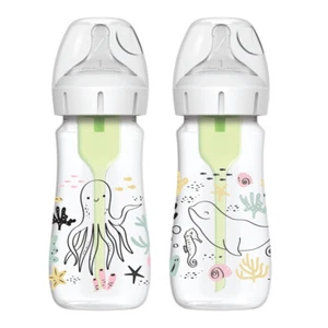 Dr Brown's Options 270ml 2pk Ocean Baby Feeding Anti-Colic Bottle 0m+ - Picture 1 of 5