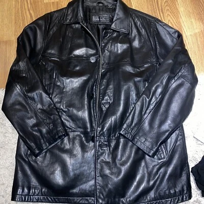 Chaqueta de cuero Nicole Miller para hombre talla grande Foto 1 de 4