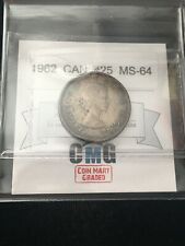 1962  Coin Mart Graded Canadian, 25 Cent, **MS-64**