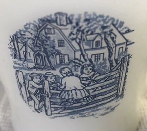 Currier & Ives Milk Glass Coffee Mugs Set of 4 Vintage - Picture 1 of 7