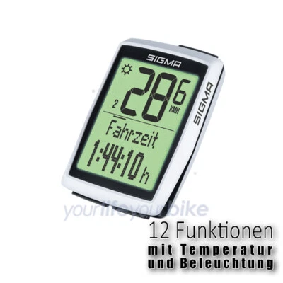 SIGMA ORIGINALS BC 12.0 WR COMPUTER TEMPERATUR 2 RÄDER BELEUCHTUNG FAHRRAD TACHO - Bild 1 von 4