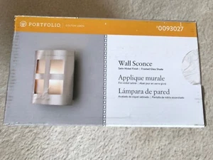 SATIN NICKEL FINISH FROSTED GLASS SHADE WALL SCONCE - Picture 1 of 3