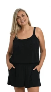 Maxine Of Hollywood Swim Strampler Einteiler Badeanzug 20W Schwarz Bademode - Bild 1 von 3