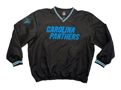 CAROLINA PANTHERS Black/Blue NFL FOOTBALL WINDBREAKER Fan Jacket Coat Men's XXL - Image 1 of 4