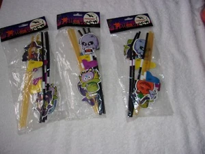3 packs 6 decorated halloween drinking straws misc figures - Picture 1 of 2
