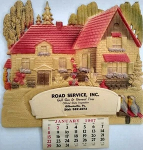 1967 Gilbertville Pennsylvania Werbekalender Road Service Tankstelle - Bild 1 von 5