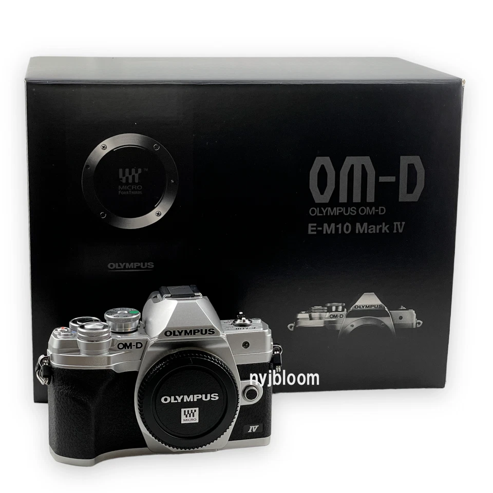 Olympus OM-D E-M10 Mark IV Silver Mirrorless Camera Body -Near Mint- #201
