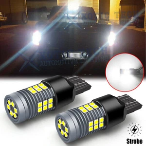 LED 7443 Strobe Blinking Flashing Reverse Light Bulb 6K for Chevy Safety Warning - Picture 1 of 12