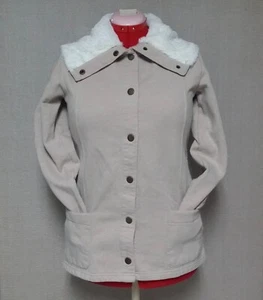 Merona Soft Stretch Knit Jacket W/ Faux Fur Collar - M - Beige - Picture 1 of 8