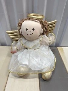 Vintage Schutzengel Puppe Record Message Comfort Plüschtier Stofftier kichernde Flügel - Bild 1 von 5