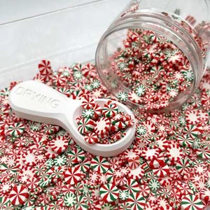 FAKE gemischte Pfefferminz Weihnachten Polymer Clay Streusel (nicht essbar) D3-06 - Bild 1 von 3