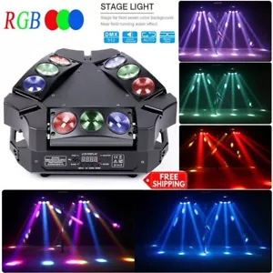 Spider Moving Head Stage Lighting 80W RGB 8LED Beam DMX Disco Party DJ Light - Picture 1 of 11