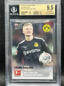 2019-20 Topps Now Bundesliga #99 Erling Haaland Hat Trick On Debut RC BGS 9.5 - Picture 1 of 2
