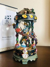 Disney store Japan 25th Anniv. Alice in Wonderland Snow Globe Dome Music box NEW
