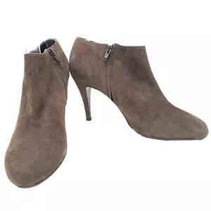J. Crew ITALY Sz 10 Women's Suede Ankle Zip Boots Shoes Heels Leather Booties - Picture 1 of 11