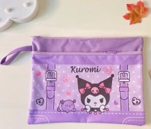 Sanrio Kuromi A4 Canvas Bag Wallet Stationary Paper File Kawaii Gift Cute
