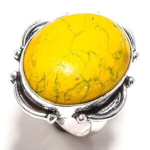 Yellow Coral Gemstone Handmade 925 Sterling Silver Ring