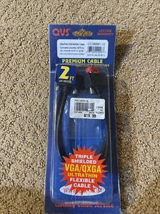 QVS Premium CC388M1-02 Coaxial UltraThin VGA Cable - Rare 2 ft length - Picture 1 of 2
