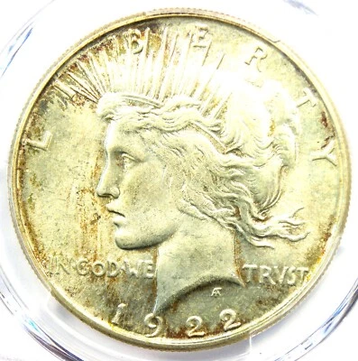 1922-S Peace Silver Dollar $1 - Certified PCGS MS65+ Plus Grade - $7,000 Value! - Image 1 of 4