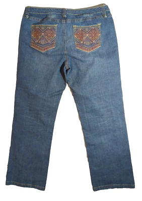 Venezia Lane Bryant vintage jeans 20 colorful stitched pockets 40x31 - Imagem 1 de 4