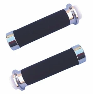 COPPIA MANOPOLE CUSTOM E MOTO SCOOTER CON TAPPO CROMATO - Foto 1 di 1