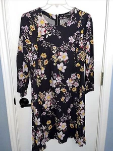 Yumi Kim NYC Dress Flying Trapeze Boho Chic Black W/ Florals  Beach Size Medium - Picture 1 of 12