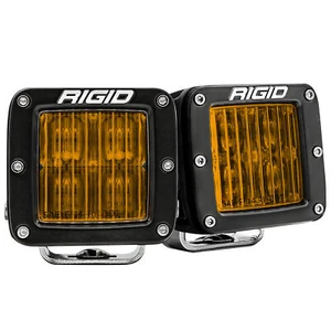Rigid 504816 D-Series PRO SAE Yellow Fog LED Lights Pair Kit Set Black Universal - Picture 1 of 11
