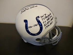 Lenny Moore Autograph Full Size Helmet Auto with Inscriptions Indianapolis Colts - Picture 1 of 8
