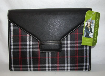 豪华 BUXTON 品牌黑色格子垫笔记本电脑袖子保护壳 — 第 1/4 张图片