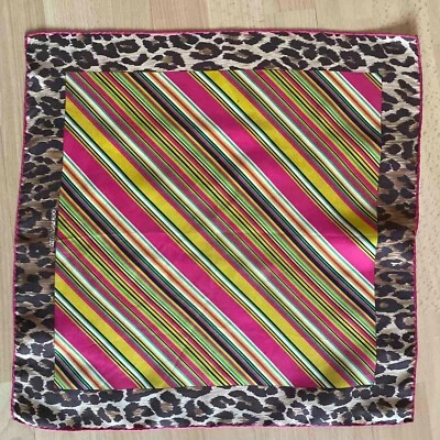 Dolce & Gabbana Gavroche Silk Scarf Animal Print Striped Bright Multicolor - Image 1 of 4