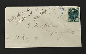 1870s DUBLIN VA BLUE FANCY +STAMP MANUSCRIPT ! HAND DRAWN BACK FOLK ART DRAWING - Picture 1 of 3