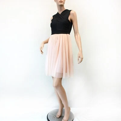 Vestido Tutú Babydoll de Cóctel Anthropologie HD in Paris Envolvente Negro/Rosa XS Foto 1 de 4