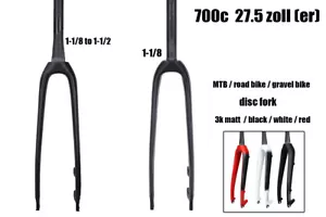 700C bicycle carbon fiber road bike 1 1/8 or 1-1/8 to1-1/2 tapered Disc fork - Picture 1 of 13