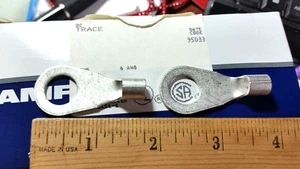 100 PC 1/2" hole 6 gauge copper lug TAB #6 WIRE RING TONGUE AMP 320344 TERMINAL - Picture 1 of 4