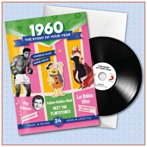 1960 Deluxe 24 Page Booklet Birthday Card + Music Downloads and Retro CD 65th - Picture 1 of 5