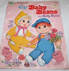 Vintage 70er Jahre Cry Baby Bohnen und Biffy Bohnen Papier Puppenbuch - Bild 1 von 2