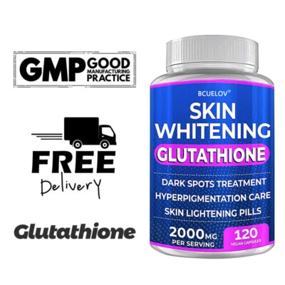 BCUELOV Glutathione 2000mg - Antioxidant, Anti-aging, Skin Whitening 30 To 120 Caps
