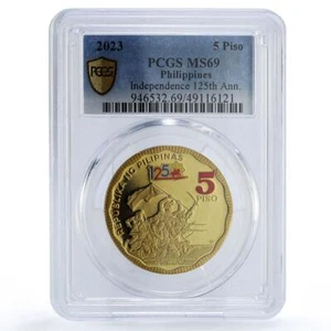 Philippines 5 piso Independence 125th Anniversary Politics MS69 PCGS coin 2023 - Picture 1 of 2