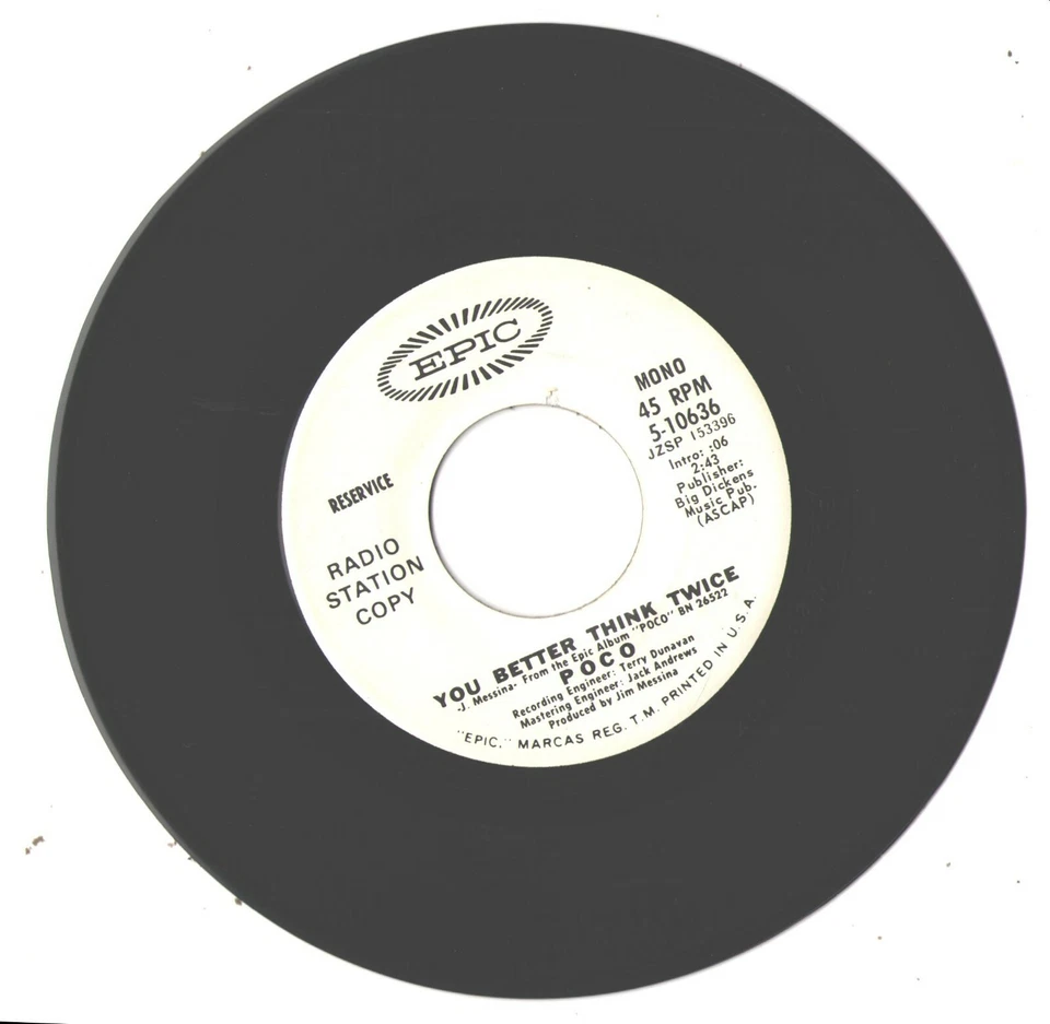 POCO--7'-PROMO 45--(YOU BETTER THINK TWICE)---EX - Image 1 of 1