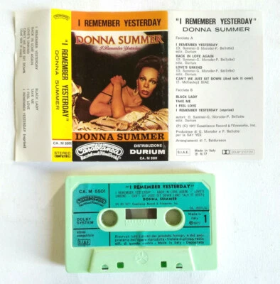 Mc Donna Summer I Remember Yesterday Musicassetta Disco Funk Italy 1977 - Immagine 1 di 2
