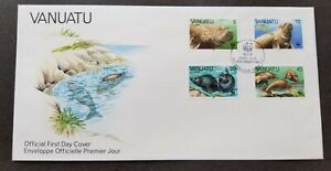 [SJ] Vanuatu Endangered Species Dugong WWF 1988 Marine Life Ocean (FDC)