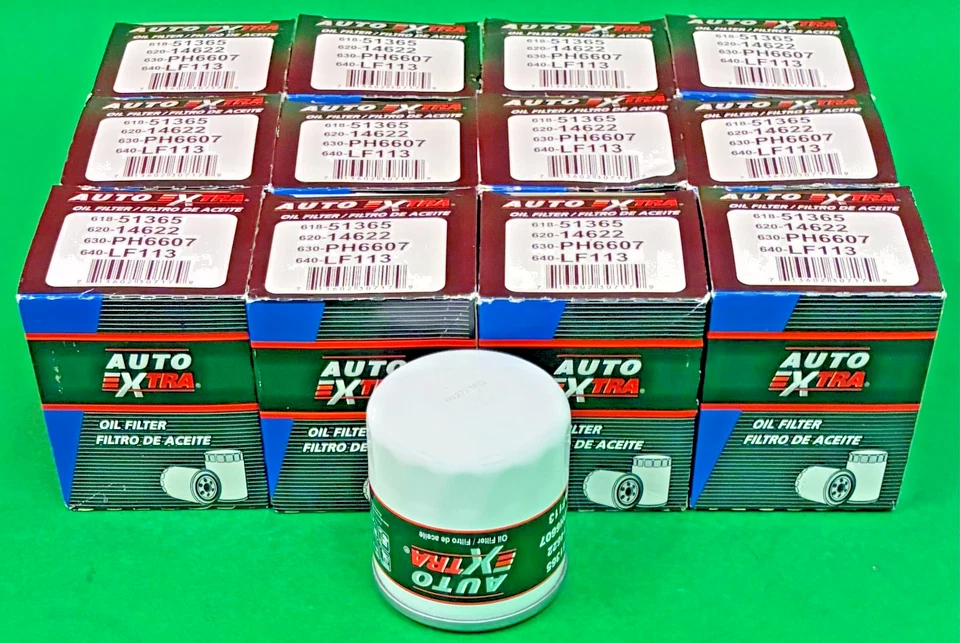 Case of 12 Engine Oil Filter AUTO EXTRA 618-51365 For NISSAN, MAZDA, PH6607 Foto 1 de 3
