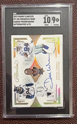 2023 Panini Flawless Career Progressions DeMarcus Ware #CP-DW /25 SGC 9 Auto 10 - Image 1 of 4