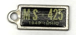 Schlüsselanhänger Anhänger behinderte amerikanische Veteranen DAV Mini Nummernschild Ohio 1949 - Bild 1 von 2